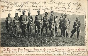 Ansichtskarte / Postkarte Prinz Arnulf von Bayern mit Offizieren des Stabes der II. Division im M...