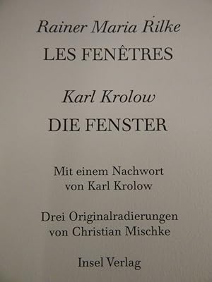Bild des Verkufers fr Les Fenetres - Die Fenster zum Verkauf von Buchantiquariat Uwe Sticht, Einzelunter.