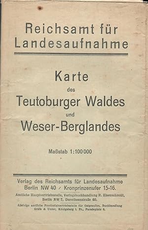 Bild des Verkufers fr Karte des Teutoburger Waldes und Weser-Berglandes ; Mastab 1 : 100 000 zum Verkauf von Walter Gottfried