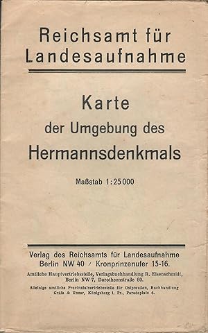 Bild des Verkufers fr Karte der Umgebung des Hermannsdenkmals; Mastab 1 : 25 000 zum Verkauf von Walter Gottfried