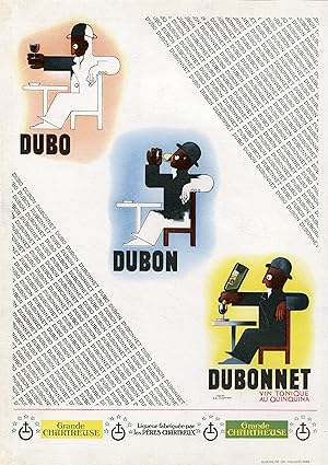 "DUBONNET" Affiche d'intérieur originale entoilée / Zincographie d'après CASSANDRE / B. SIRVEN, I...