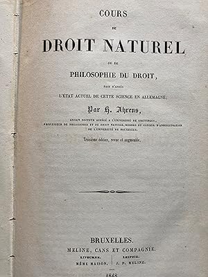 Cours de droit naturel ou de philosophie de droit.