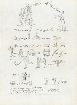 Letter composed of Hieroglyphical Drawing, by the Princess Louisa Hollandina