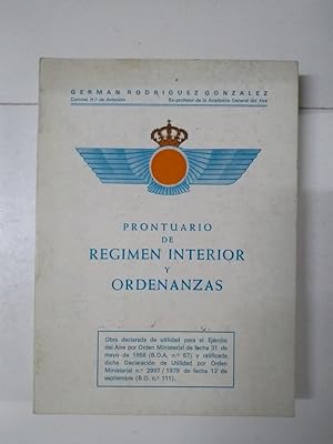 Seller image for Prontuario de Rgimen interior y ordenanzas for sale by Libros Ambig
