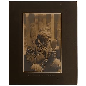 Dr. Thompson Shaving [Portrait Photograph of O Dome Koos of the Klamath Tribe]