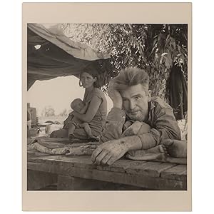 Drought Refugees from Oklahoma Camping by the Roadside. They hope to work in the cotton fields. T...