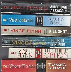 Seller image for Collection Lot of Vince Flynn Paperbacks: AMERICAN ASSASSIN, EXECUTIVE POWER, KILL SHOT, PURSUIT OF HONOR, THIRD OPTION, TRANSFER OF POWER. for sale by Brentwood Books