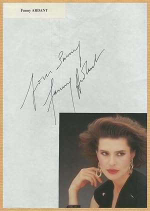 Bild des Verkufers fr Fanny Ardant - Feuille ddicace + Photo zum Verkauf von PhP Autographs