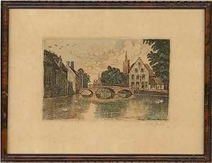 Early 20th Century Etching - Perouges, France