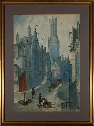 Seller image for Paul Braddon (1864-1938) - 20th Century Watercolour, The Belfry of Bruges for sale by Sulis Fine Art