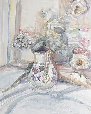 Annelise Firth (b.1961) - 2020 Watercolour, Still Life in Purple