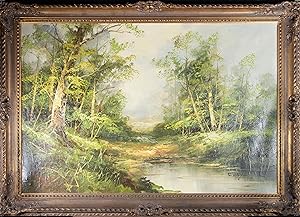 F. Holzer - Large 20th Century Oil, Woodland Pool