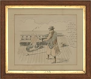 1897 Pen and Ink Drawing - The Big Catch