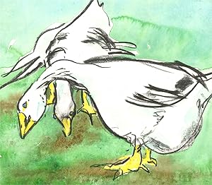 A. Milner-Gulland - Contemporary Watercolour, Geese