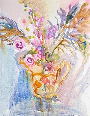 Seller image for Annelise Firth (b.1961) - Contemporary Watercolour, Rose Vase for sale by Sulis Fine Art
