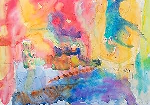 Seller image for Annelise Firth (b.1961) - Contemporary Watercolour, Abstract Interior for sale by Sulis Fine Art