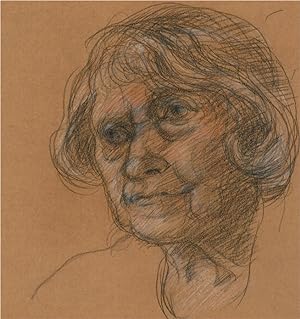 Seller image for Ronald Olley (b.1923) - 20th Century Charcoal Drawing, An Elderly Lady for sale by Sulis Fine Art