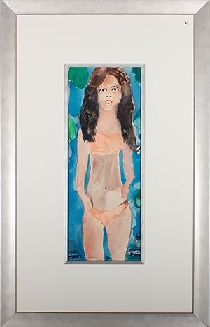 Bild des Verkufers fr Richard Conway-Jones - 20th Century Watercolour, Bikini Lady zum Verkauf von Sulis Fine Art
