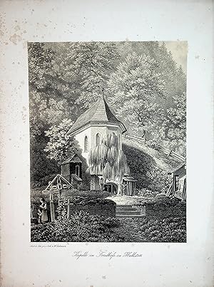 OBERÖSTERREICH, Hallstatt, Karner von Hallstatt, Ansicht, originale Druckgrafik