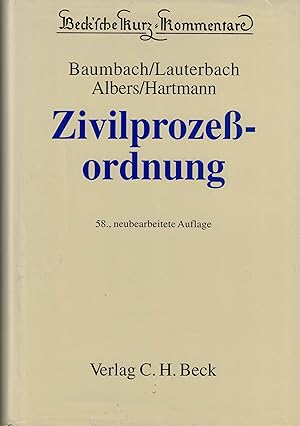 Bild des Verkufers fr Beck'sche Kurzkommentare, Bd.1, Zivilprozeordnung zum Verkauf von Paderbuch e.Kfm. Inh. Ralf R. Eichmann