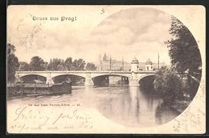 Ansichtskarte Prag / Praha, Die neue Franzens-Brücke