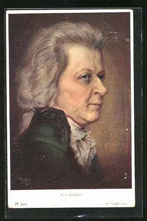 Bild des Verkufers fr Knstler-Ansichtskarte Portrait von W. A. Mozart zum Verkauf von Bartko-Reher