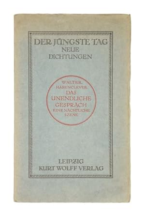 Bild des Verkufers fr Das unendliche Gesprch. Eine nchtliche Szene. (= Der jngste Tag, Bd. 2). zum Verkauf von Versandantiquariat Wolfgang Friebes