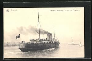 Bild des Verkufers fr Ansichtskarte Ostende, Passagierschiff Jan Breydel unterwegs nach England zum Verkauf von Bartko-Reher