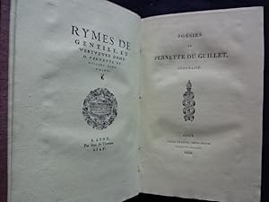 POESIES DE PERNETTE DU GUILLET , LYONNAISE - Rymes de gentile et vertueuse dame D. Pernette du Gu...