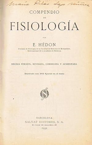 Seller image for COMPENDIO DE FISIOLOGA for sale by Librera Torren de Rueda