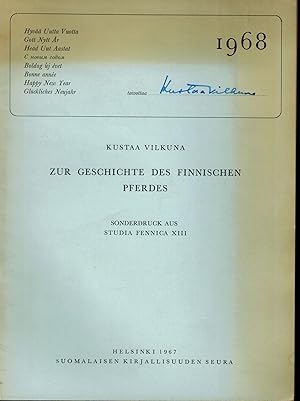 Imagen del vendedor de Zur Geschichte des Finnischen Pferdes, Singniert a la venta por Antiquariat Kastanienhof