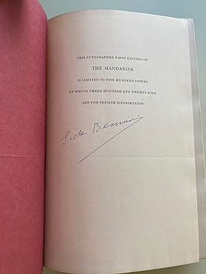 Bild des Verkufers fr The Mandarins (Signed U.S. First Edition) zum Verkauf von M.S.  Books