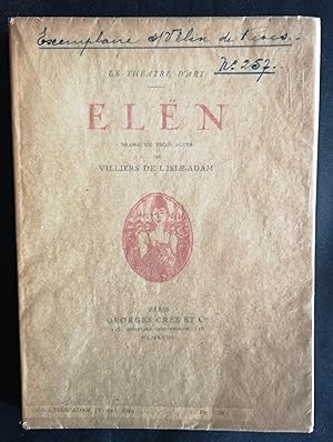 Imagen del vendedor de Eln. Drame en trois Actes. dition dcore de compositions originales dessines et graves sur bois par Louis JOU. Portrait de l'auteur grav sur bois par L. Perrichon. a la venta por ABC - Eric Girod