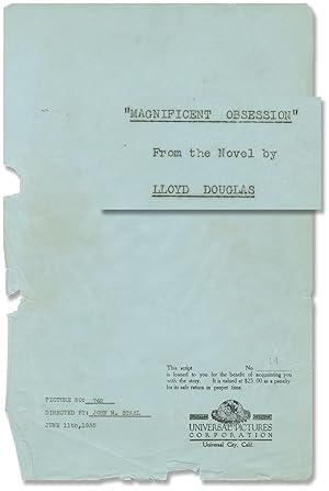 Image du vendeur pour Magnificent Obsession (Original screenplay for the 1935 film) mis en vente par Royal Books, Inc., ABAA