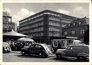 Bild des Verkufers fr Ansichtskarte / Postkarte Gelsenkirchen im Ruhrgebiet, Hans Sachs Haus, Alter Markt, Straenpartie, Straencaf zum Verkauf von akpool GmbH