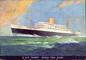 Seller image for Ansichtskarte / Postkarte Dampfer RMS Andes, Royal Mail Lines for sale by akpool GmbH