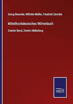 Bild des Verkufers fr Mittelhochdeutsches Woerterbuch zum Verkauf von moluna