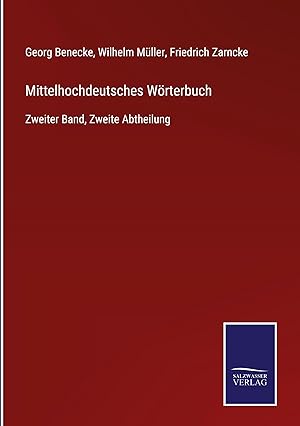 Bild des Verkufers fr Mittelhochdeutsches Woerterbuch zum Verkauf von moluna