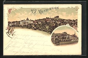 Lithographie Menzingen, Totalansicht der Stadt