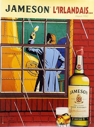 "JAMESON" Affiche originale entoilée Offset par Ted BENOIT (années 80)