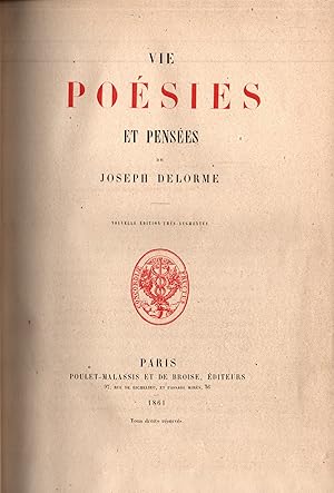 Imagen del vendedor de Vie,Poesies et Pensees de a la venta por JP Livres