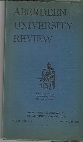 Aberdeen University Review, Volume XXXIII, 4, Number 103, Autumn 1950.