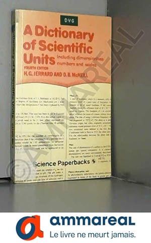 Seller image for Dictionary of Scientific Units: Including Dimensionless Numbers and Scales for sale by Ammareal