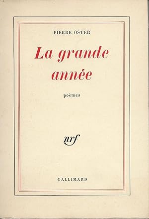 Bild des Verkufers fr La grande anne. Pomes 1959-1962. zum Verkauf von Librairie Les Autodidactes - Aichelbaum