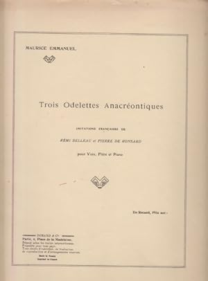 Trois Odelettes Anacreontiques for Voice, Flute & Piano