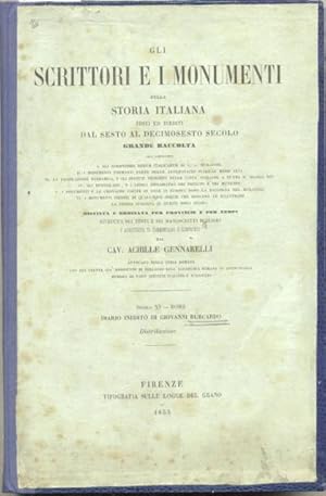 Seller image for Johannis Burchardi Argentinensis protonotarii apostolici et episcopi Hortani Cappellae Pontificiae sacrorum ritii magistri Diarium Innocentii VIII, Alexandri VI, Pii III, et Julii II tempora complectens. Nunc primum publici juris factum commentariis et monumentis quamplurimis et arcanis adjectis ab Achille Gennarelli equite. Diarii volumen. for sale by studio bibliografico pera s.a.s.