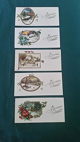 French New Year Greetings Bookmark Cards x 5