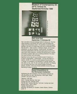 Imagen del vendedor de Nam June Paik September 11 - October 24. a la venta por Jeff Maser, Bookseller - ABAA