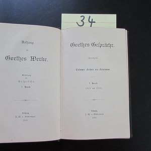 Bild des Verkufers fr Anhang an Goethes Werke - Abteilung fr Gesprche, Band VII: Goethes Gesprche, 1829-1830 zum Verkauf von Bookstore-Online