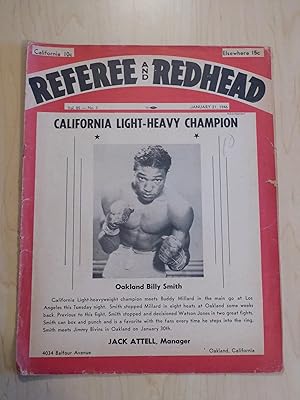THE REFEREE AND REDHEAD BOXING WRESTLING MAGAZINE, January 21, 1946 - Oakland Billy Smith